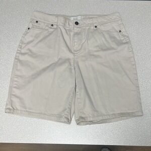 Talbots Womens Curvy Khaki‎ Shorts Size 10P Pockets 8" Inseam